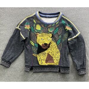 The Ugly Girl Embroidered Sweatshirt Sweater Medium Cat Lady Cat‎ Lover Leopard